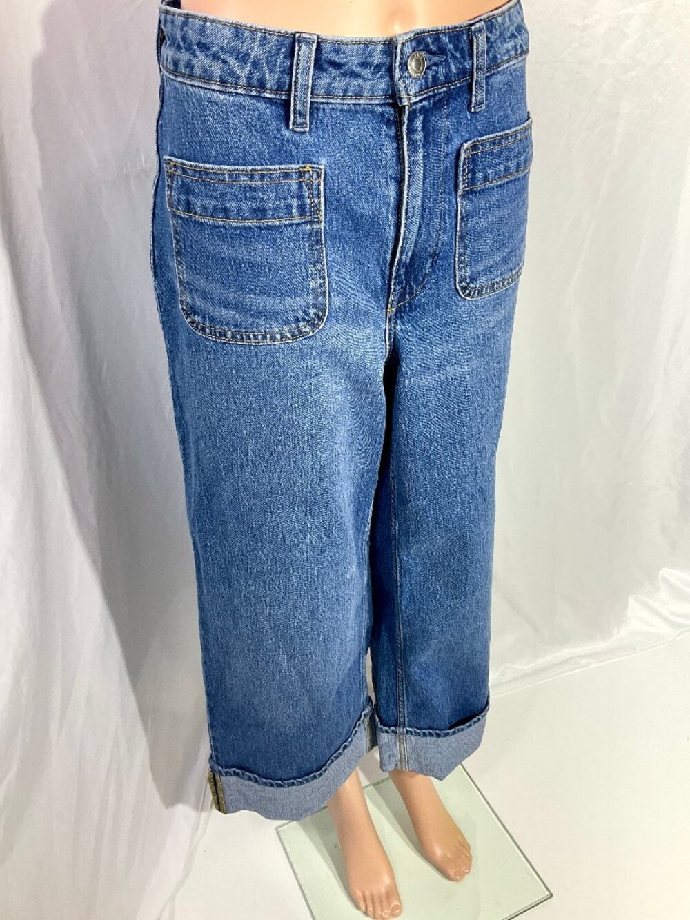 Free Assembly Size 4 Wide Leg Denim Jeans Womens - Picture 1 of 14